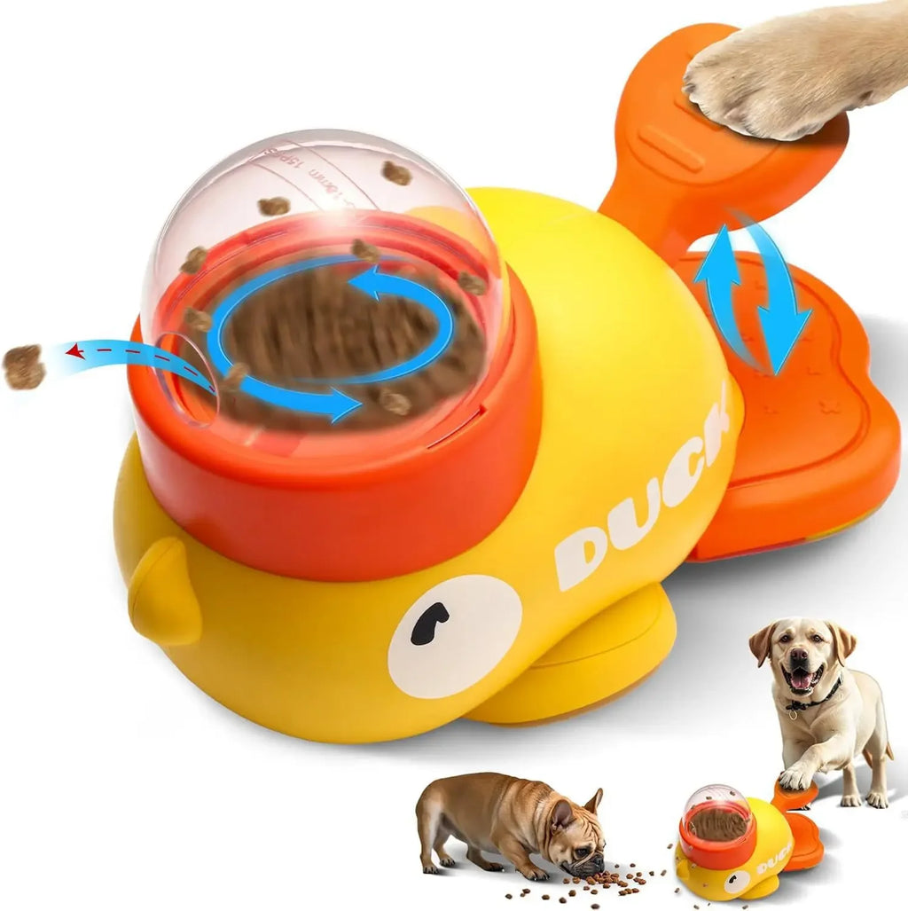 Little Yellow Duck Pet Treat Dispenser Interactive Food Leaking Toy fo ...