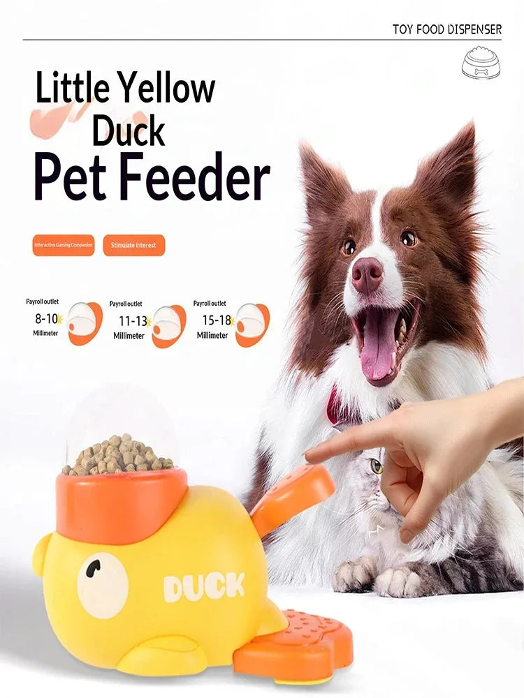 Little Yellow Duck Pet Treat Dispenser Interactive Food Leaking Toy fo ...